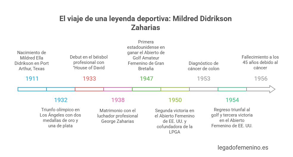 Infografía: Cronología de Mildred Didrikson
