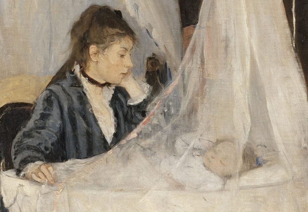 Pintura 'La cuna' de Berthe Morisot, una de sus obras más reconocidas