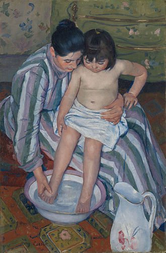 Cuadro "El baño del niño" de Mary Stevenson Cassat
